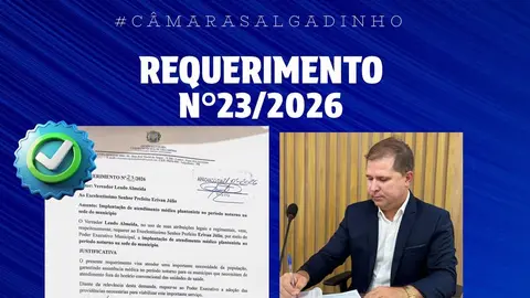 Câmara de Salgadinho aprova requerimento para plantão médico noturno