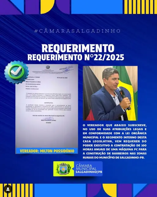 REQUERIMENTO APRESENTADO!