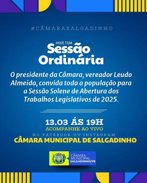 Presidente Leudo Almeida convida população para Sessão Solene de Abertura dos Trabalhos Legislativos 2025