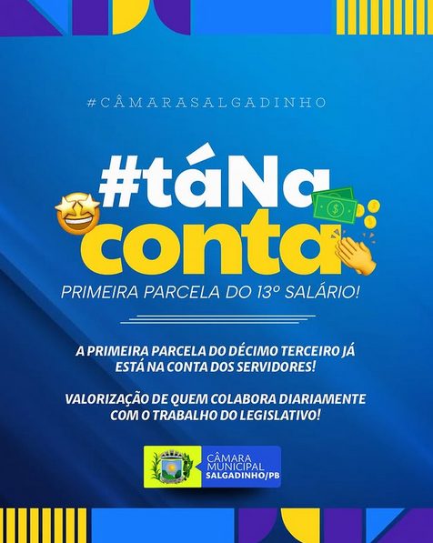 Câmara de Salgadinho realiza pagamento da primeira parcela do 13º salário aos servidores