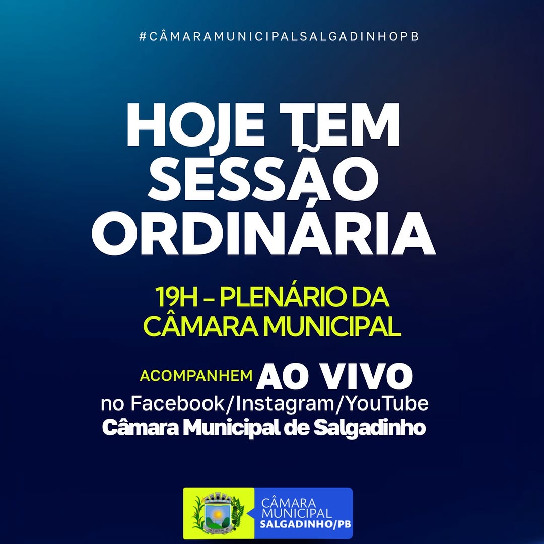 Câmara de Salgadinho: Sessão Ordinária hoje debate projetos para a cidade.